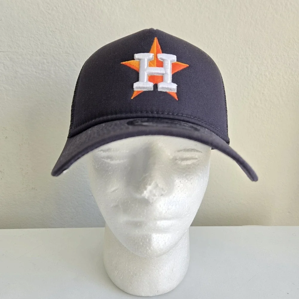 New Era Houston Astros MLB 9FORTY Snapback Trucker Hat Dark Blue A‎ Frame New